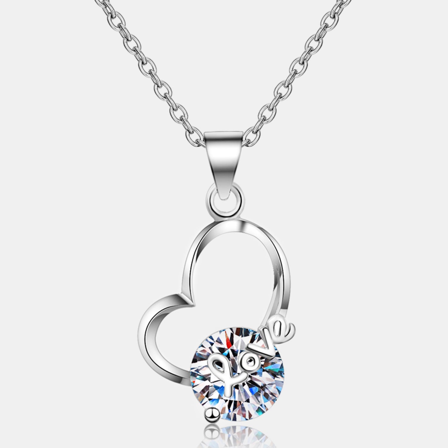 2 Carat Moissanite Heart 925 Sterling Silver Necklace - Luxe4Everyday Silver / One Size Necklace