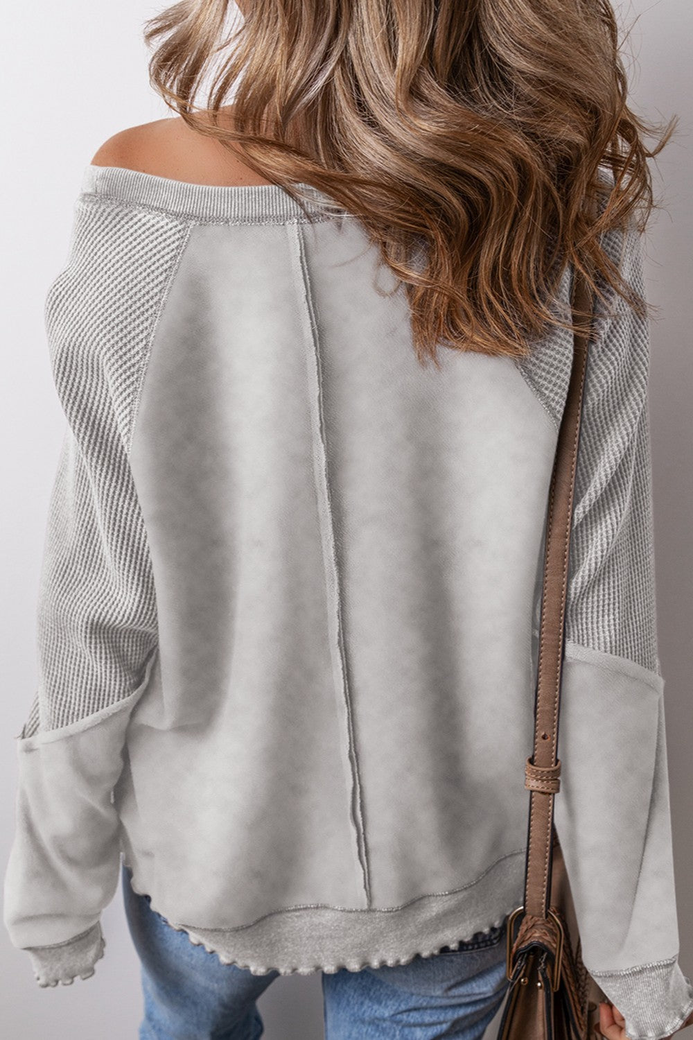 Exposed Seam Long Sleeve Sweatshirt - Luxe4Everyday Sweater