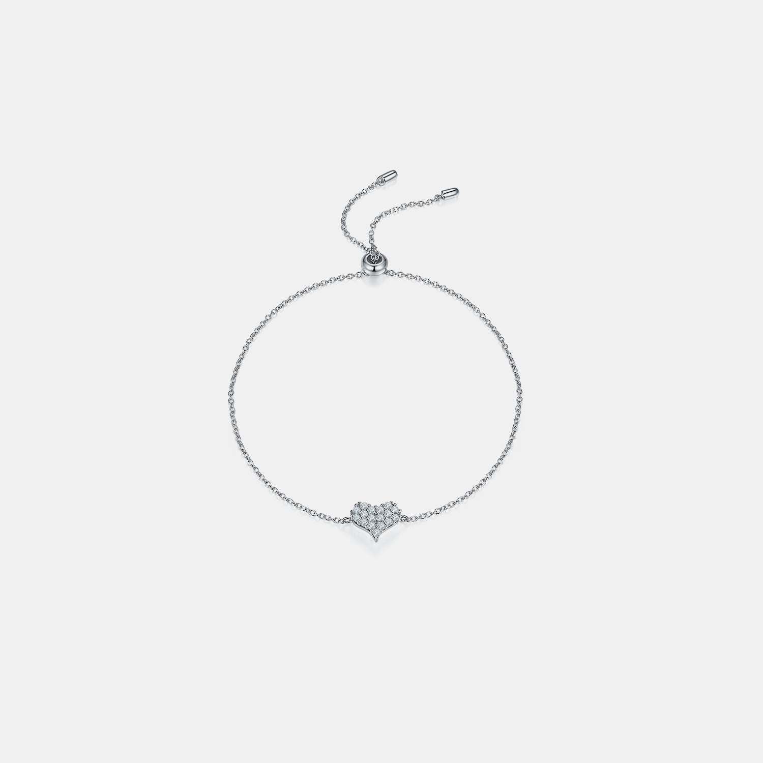 Moissanite 925 Sterling Silver Heart Bracelet - Luxe4Everyday Bracelet