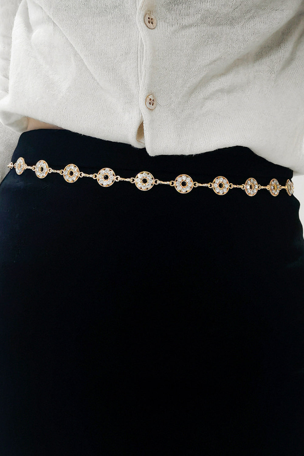 Rhinestone Decor Zinc Alloy Belt - Luxe4Everyday Belt