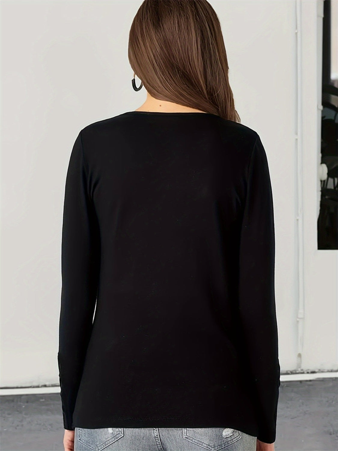 Cutout Crisscross Long Sleeve T-Shirt - Luxe4Everyday Black / S Shirts