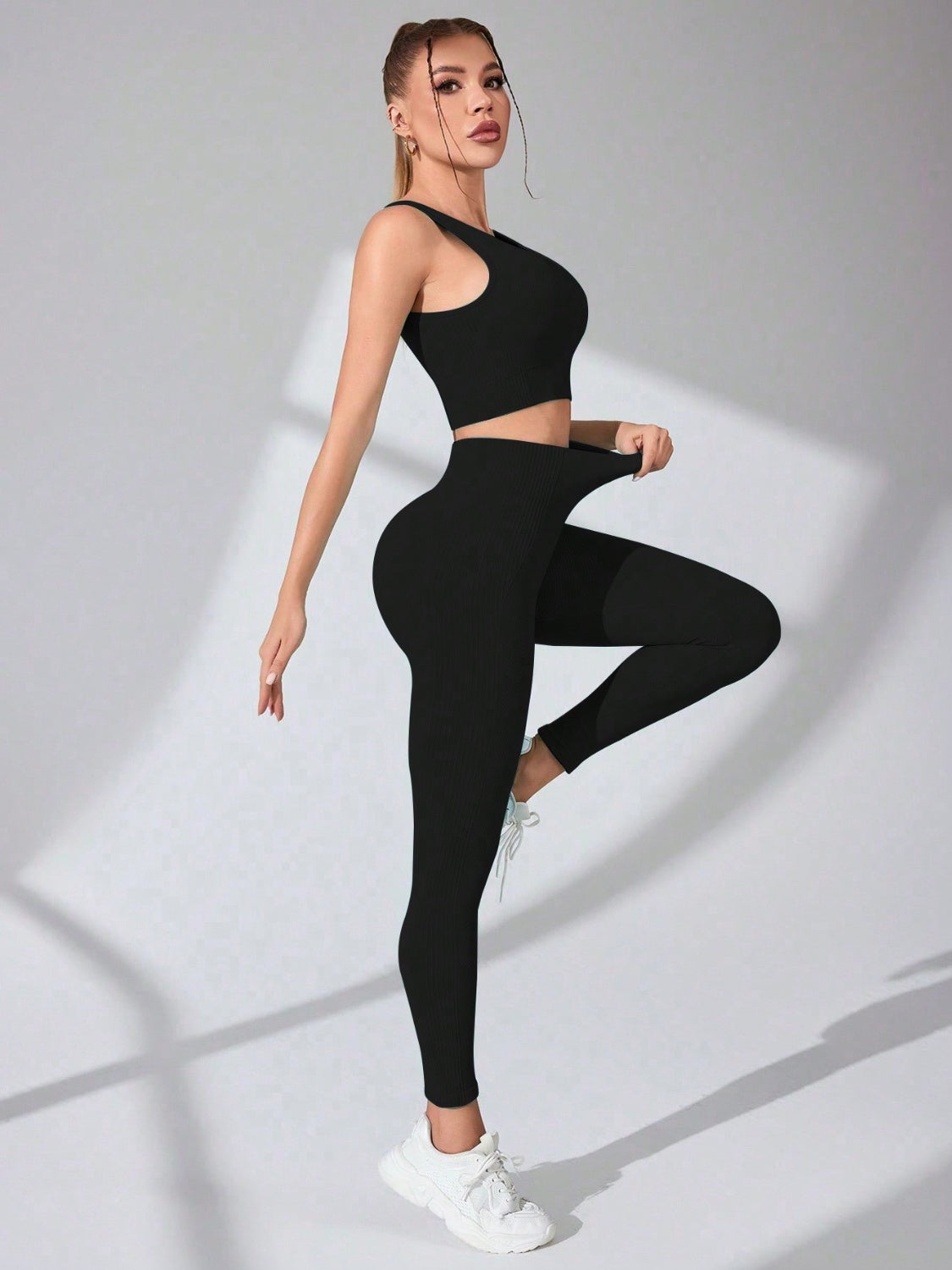 Scoop Neck Wide Strap Top and Pants Active Set - Luxe4Everyday activewear