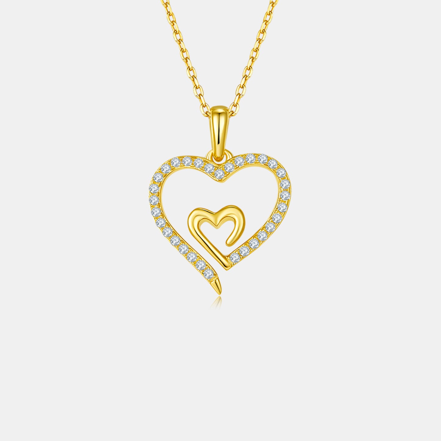 Moissanite 925 Sterling Silver Heart Pendant Necklace - Luxe4Everyday Necklace