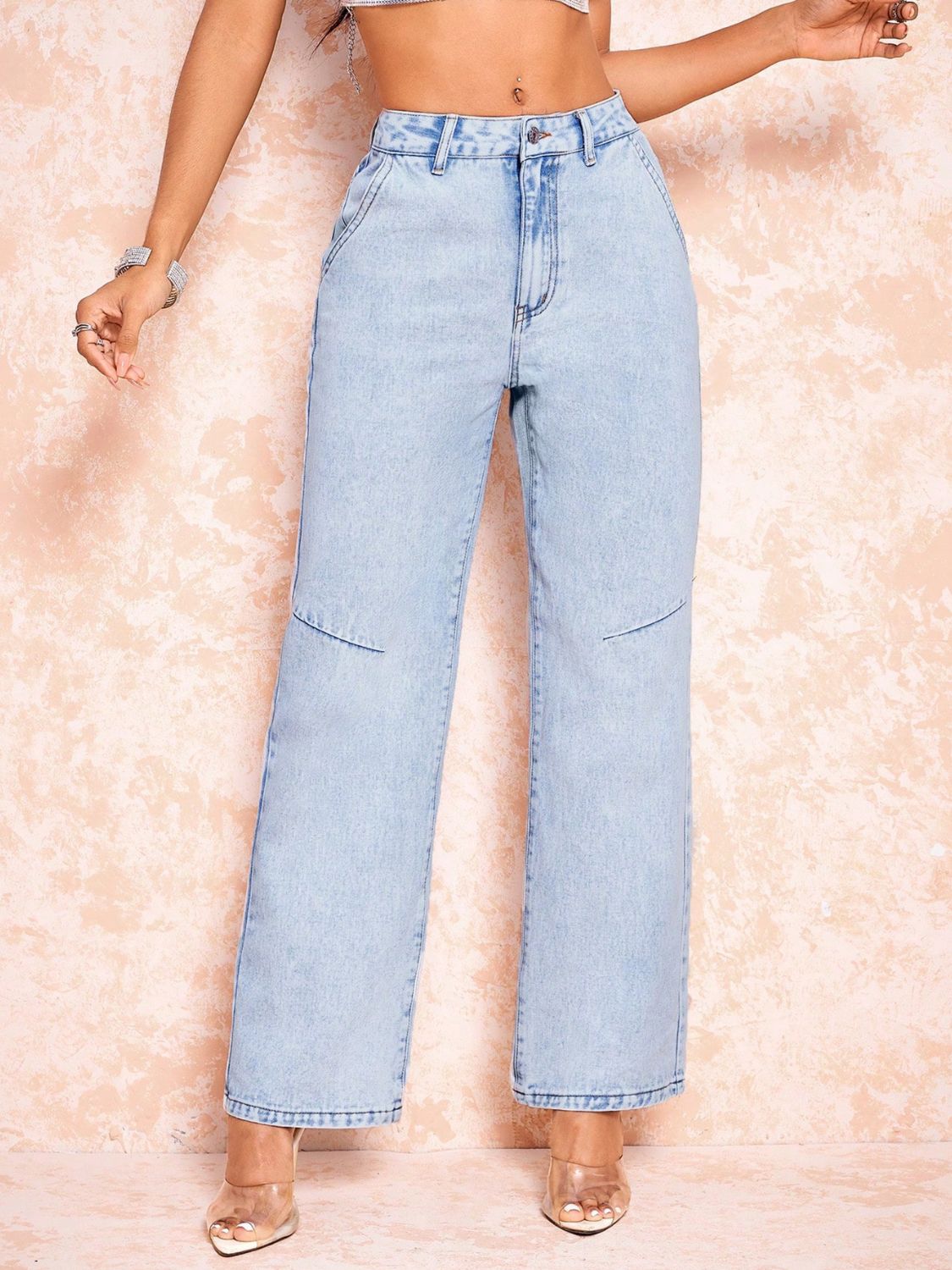 Straight Leg Jeans with Pockets - Luxe4Everyday Light / XS Jeans