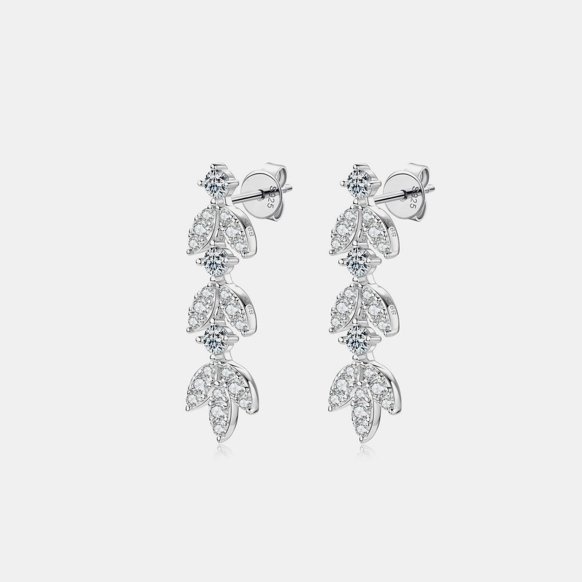 925 Sterling Silver Moissanite Leaf Earrings - Luxe4Everyday Earrings