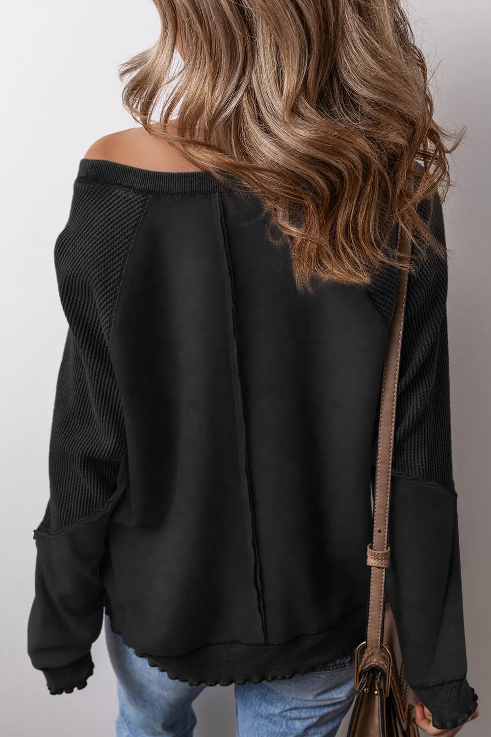 Exposed Seam Long Sleeve Sweatshirt - Luxe4Everyday Sweater