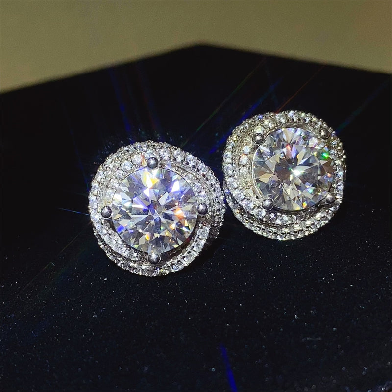 6 Carat Moissanite 925 Sterling Silver Earrings - Luxe4Everyday Earrings