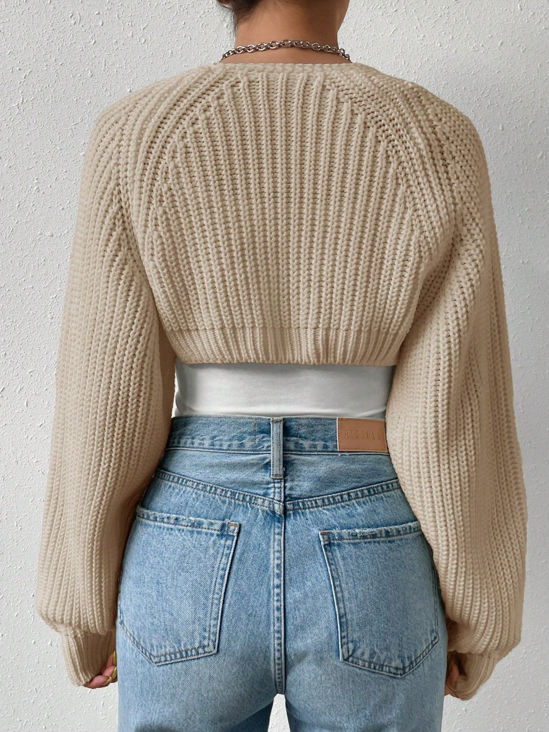 Honey Open Front Long Sleeve Cropped Cardigan - Luxe4Everyday Sweater