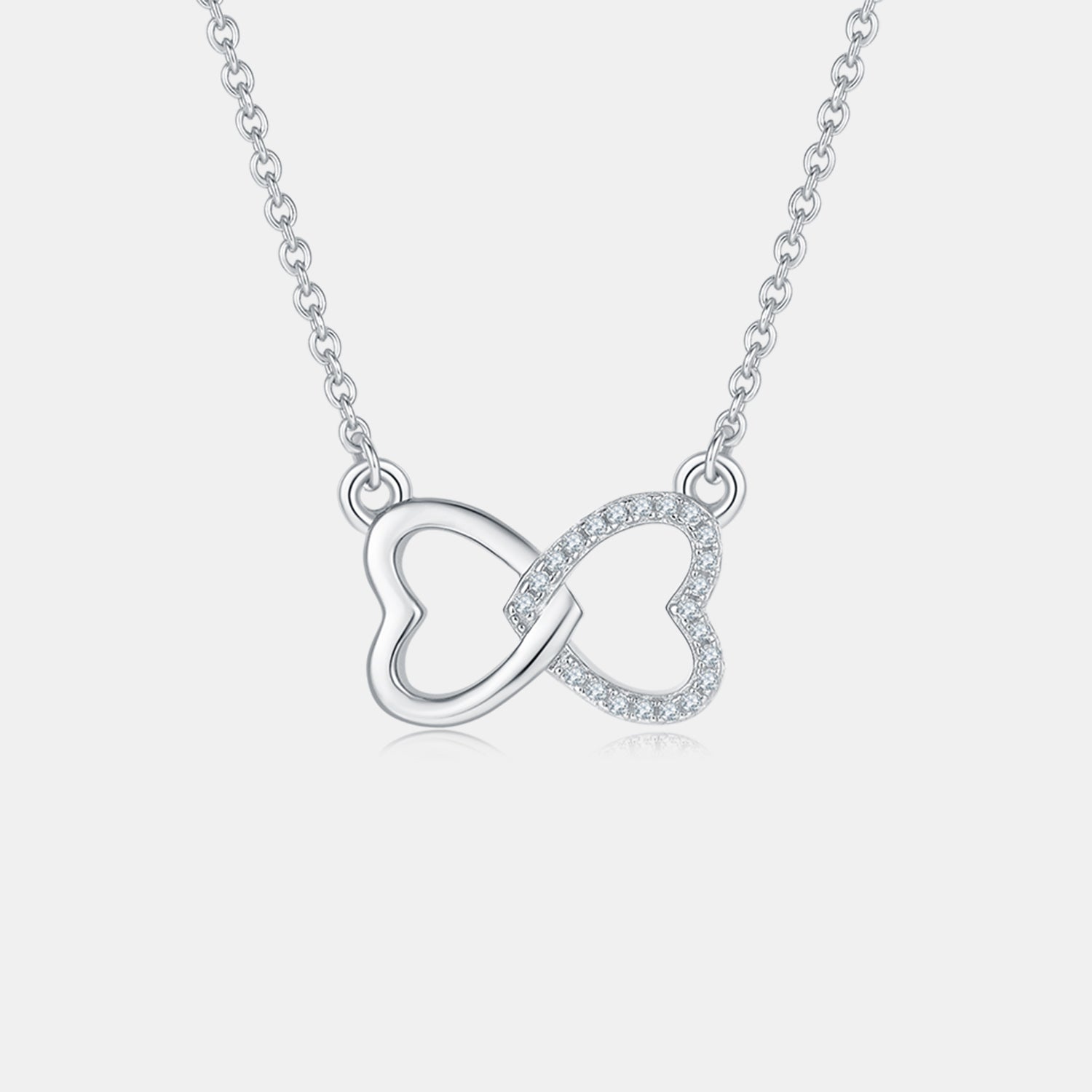 Moissanite 925 Sterling Silver Heart Bow Necklace - Luxe4Everyday Necklace