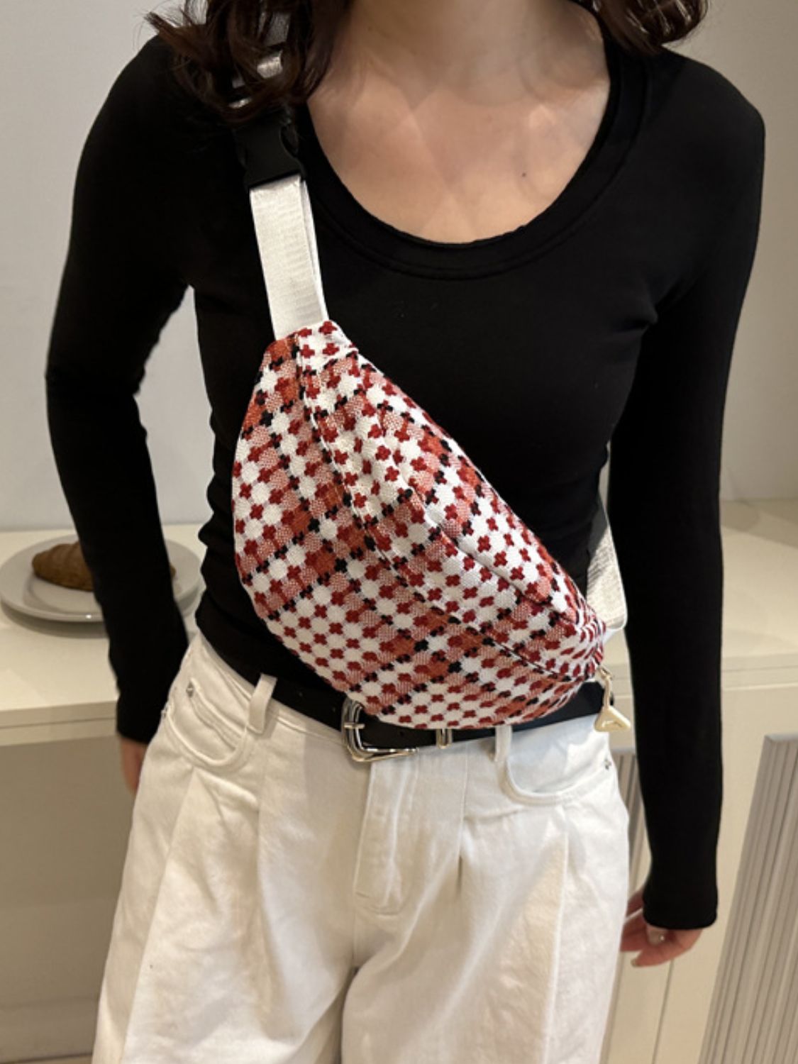 Plaid Wide Strap Crossbody Bag - Luxe4Everyday Bags