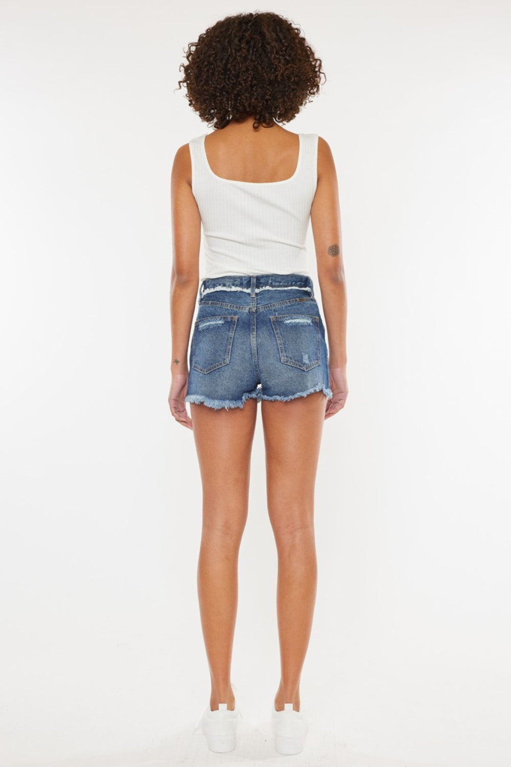 Kancan Distressed Button Fly Denim Shorts - Luxe4Everyday Shorts