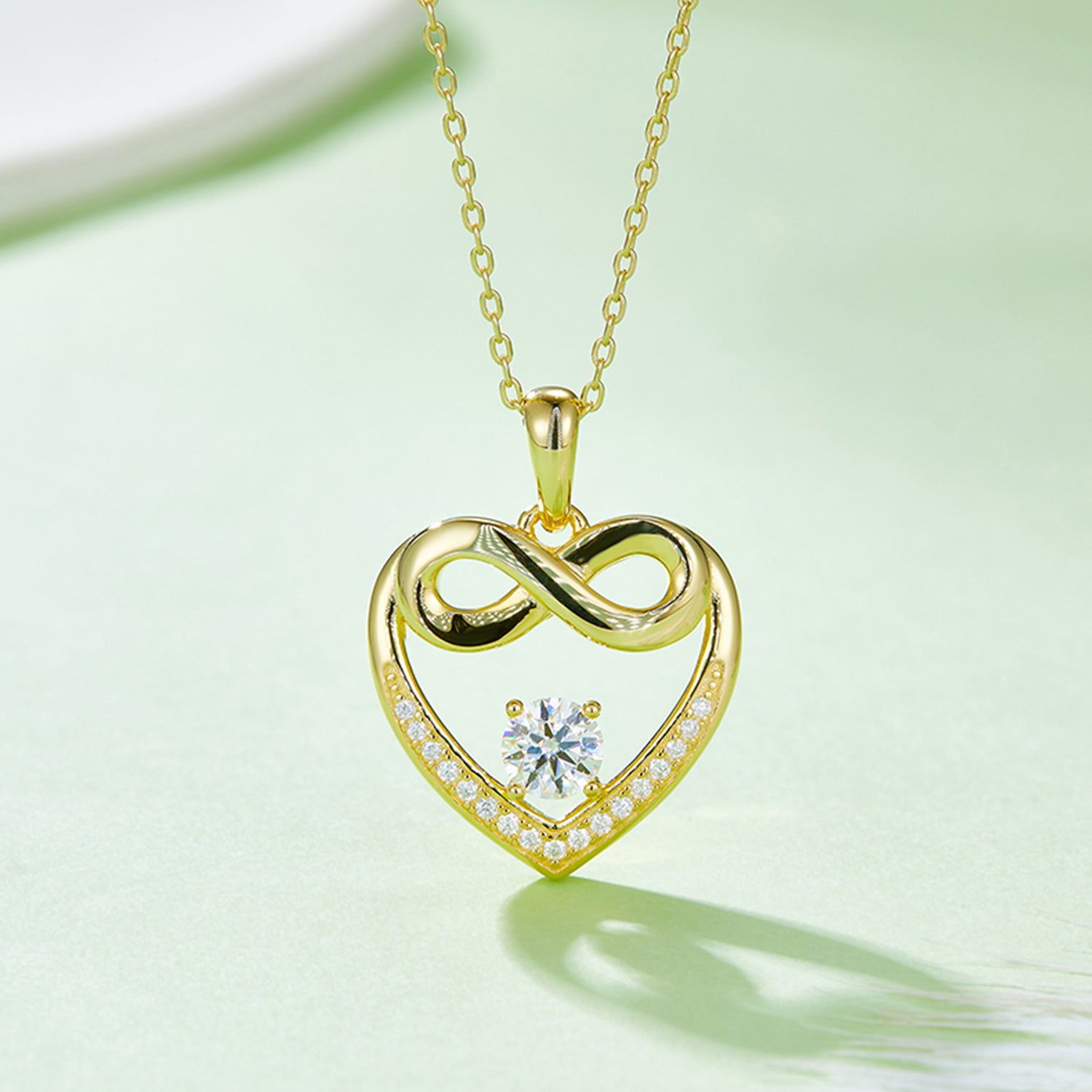 Moissanite 925 Sterling Silver Heart Necklace - Luxe4Everyday Gold / One Size Necklace