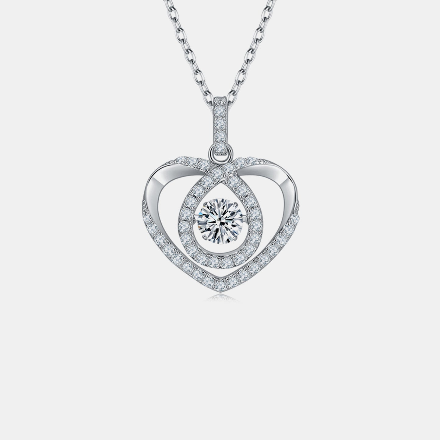 Moissanite 925 Sterling Silver Heart Shape Necklace - Luxe4Everyday Necklace