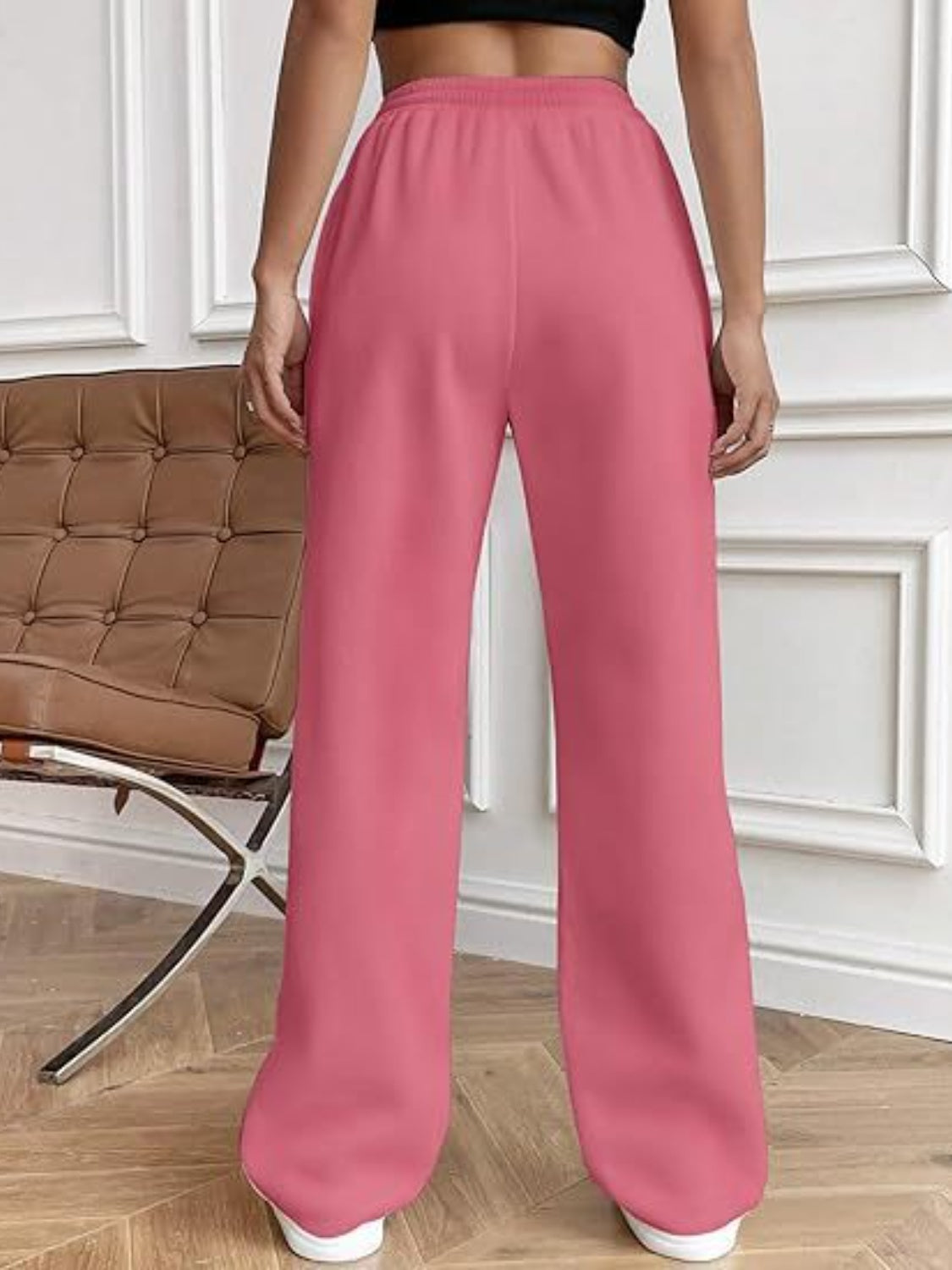 Drawstring Wide Leg Pants with Pockets - Luxe4Everyday Pants