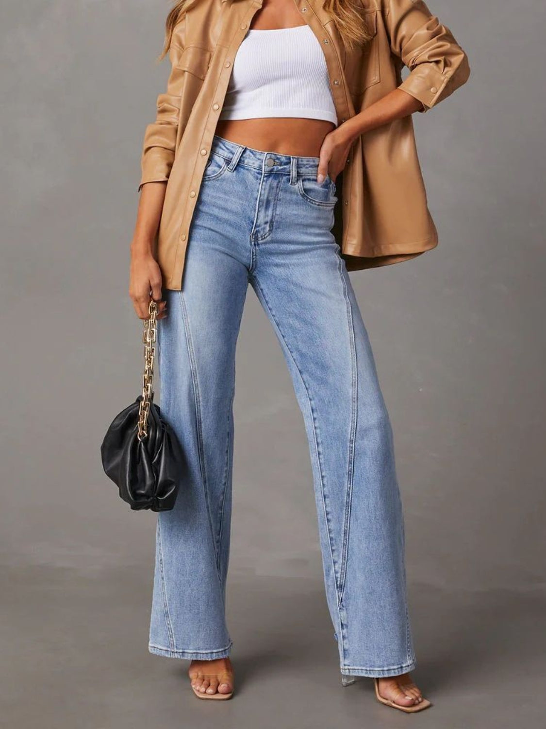 High Waist Straight Jeans with Pockets - Luxe4Everyday Jeans