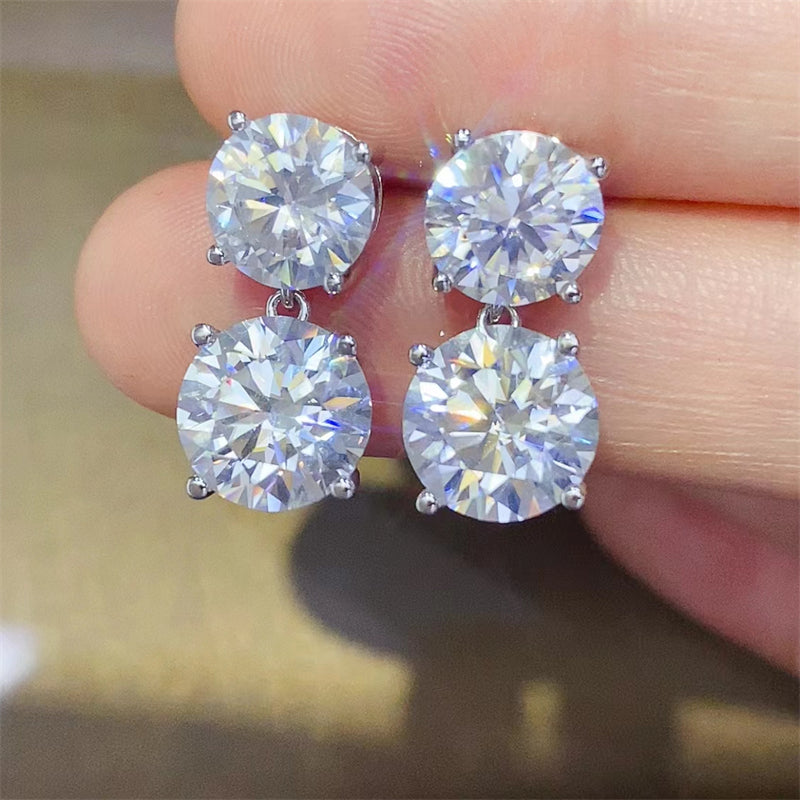 10 Carat Moissanite 925 Sterling Silver Earrings - Luxe4Everyday Earrings