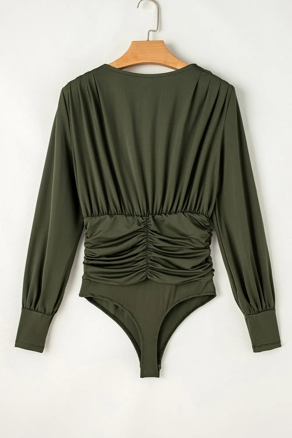 Ruched Surplice Long Sleeve Bodysuit - Luxe4Everyday Bodysuit