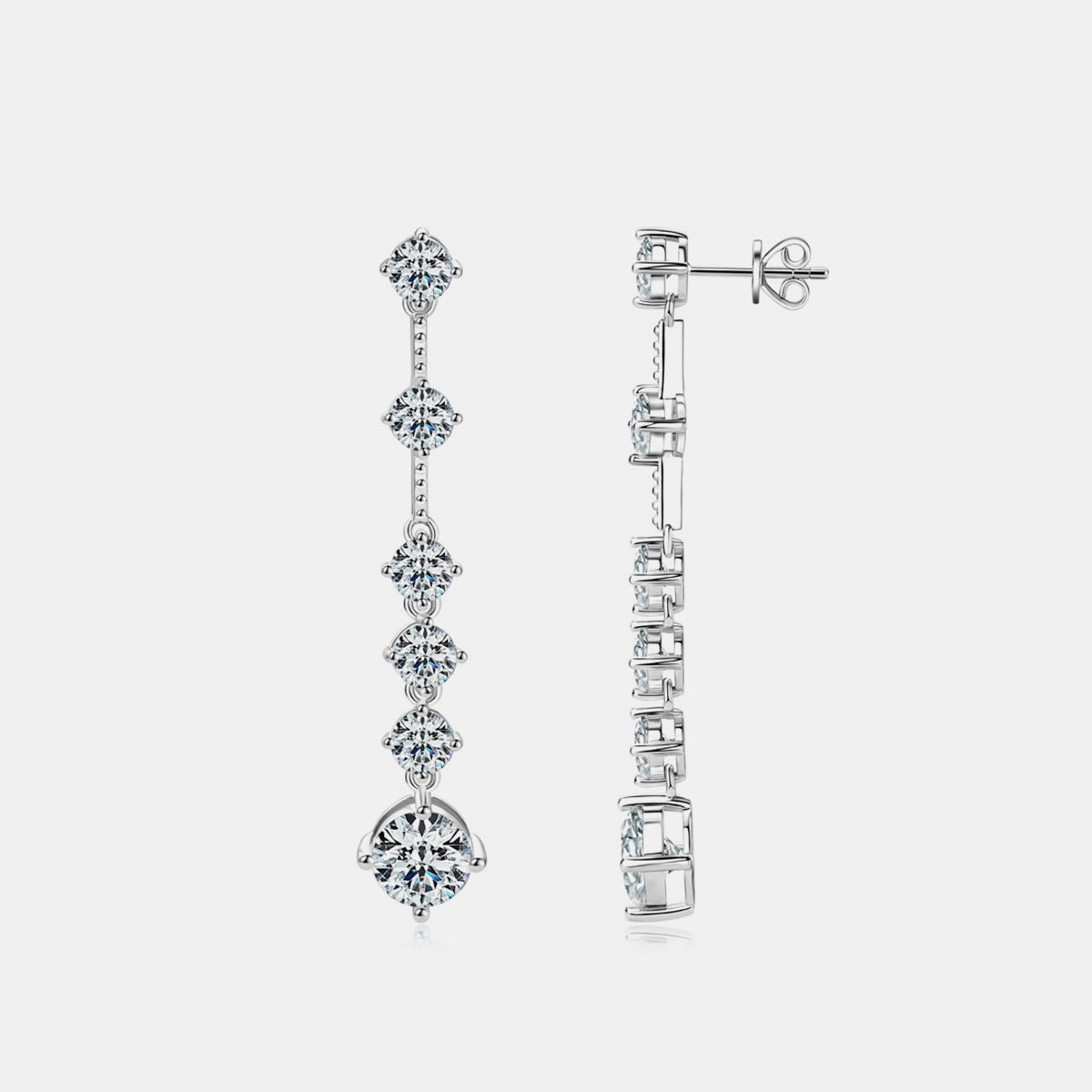 4 Carat Moissanite 925 Sterling Silver Earrings - Luxe4Everyday Earrings