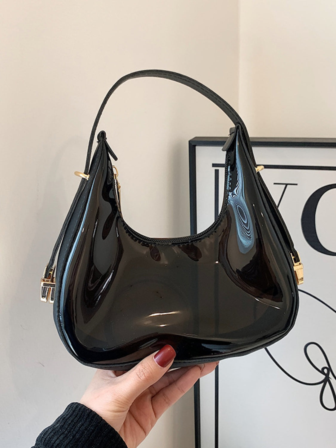 PU Leather PVC Shoulder Bag - Luxe4Everyday Black / One Size Bags