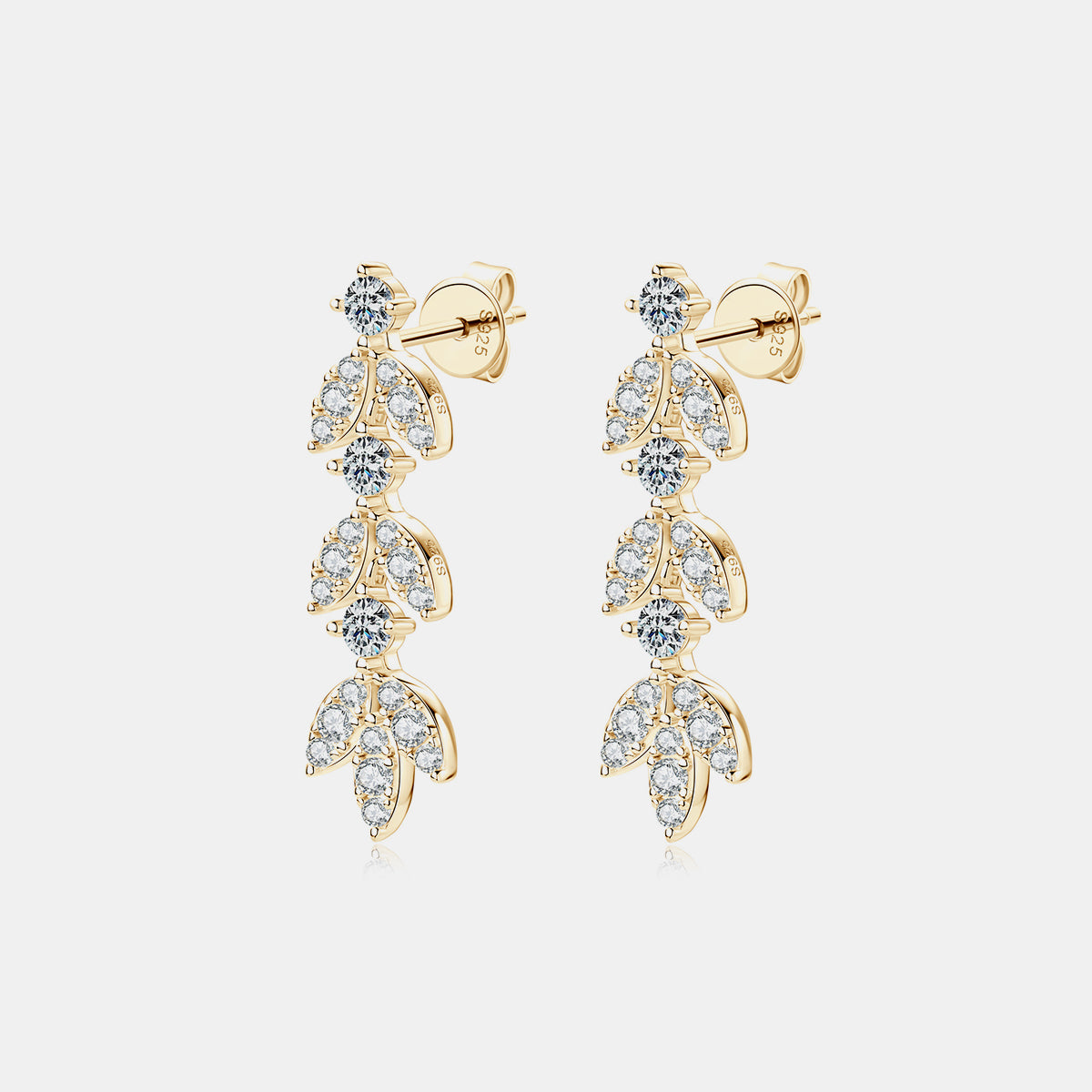 925 Sterling Silver Moissanite Leaf Earrings - Luxe4Everyday Earrings