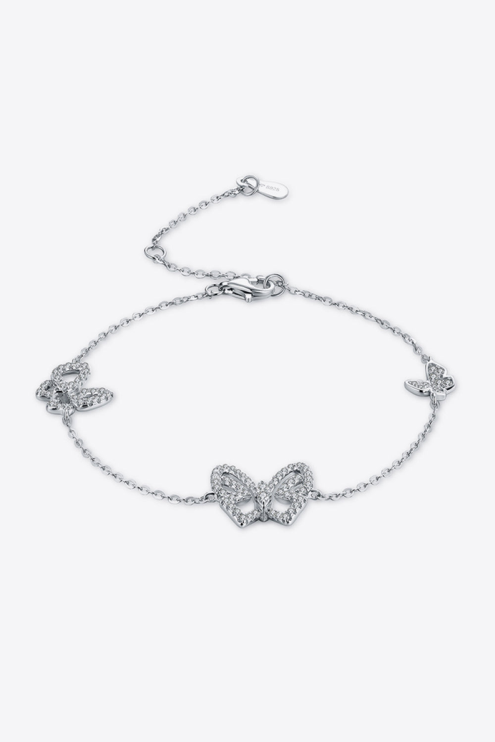 Moissanite Butterfly Shape Bracelet - Luxe4Everyday Silver / One Size Bracelet