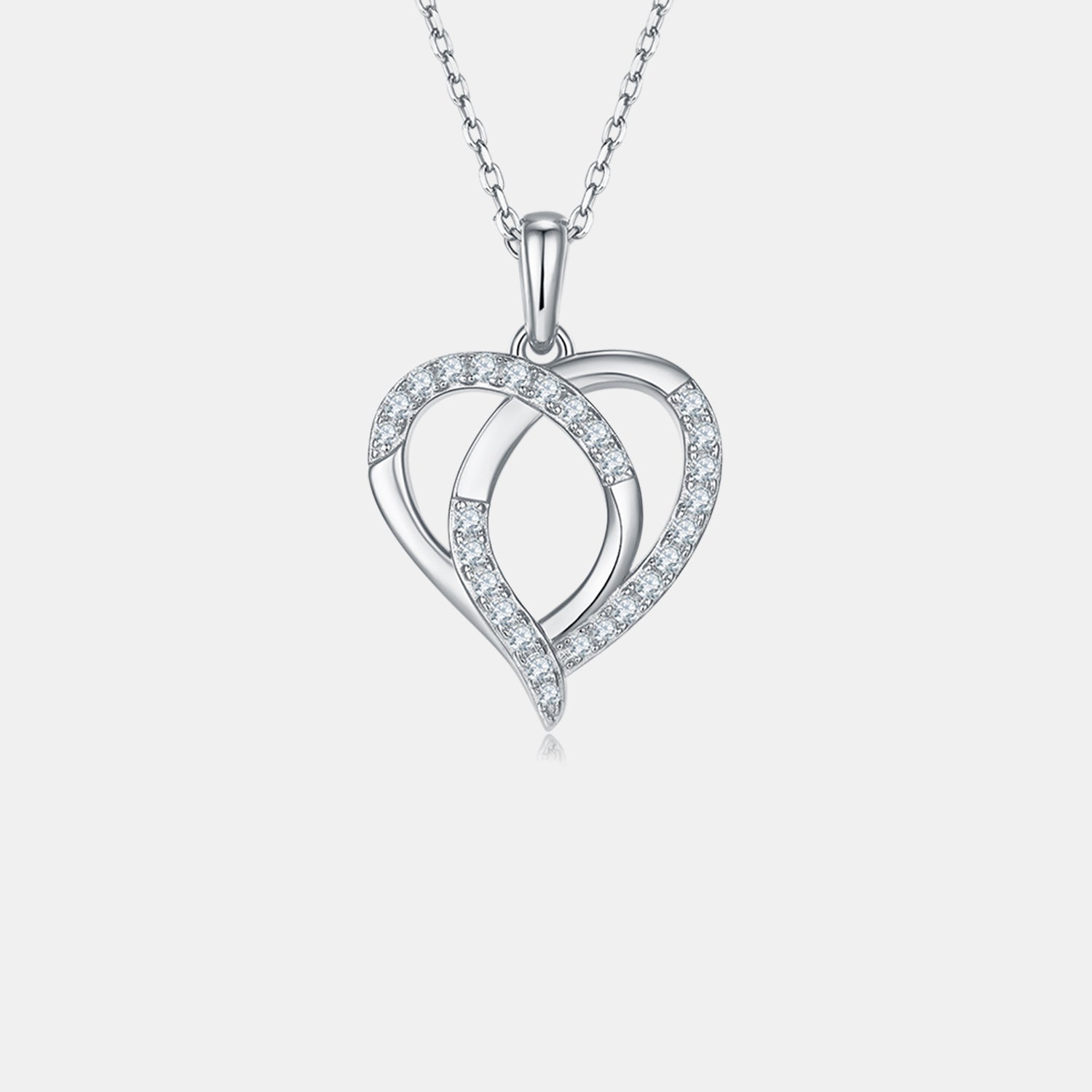 Moissanite 925 Sterling Silver Heart Shape Necklace - Luxe4Everyday Necklace