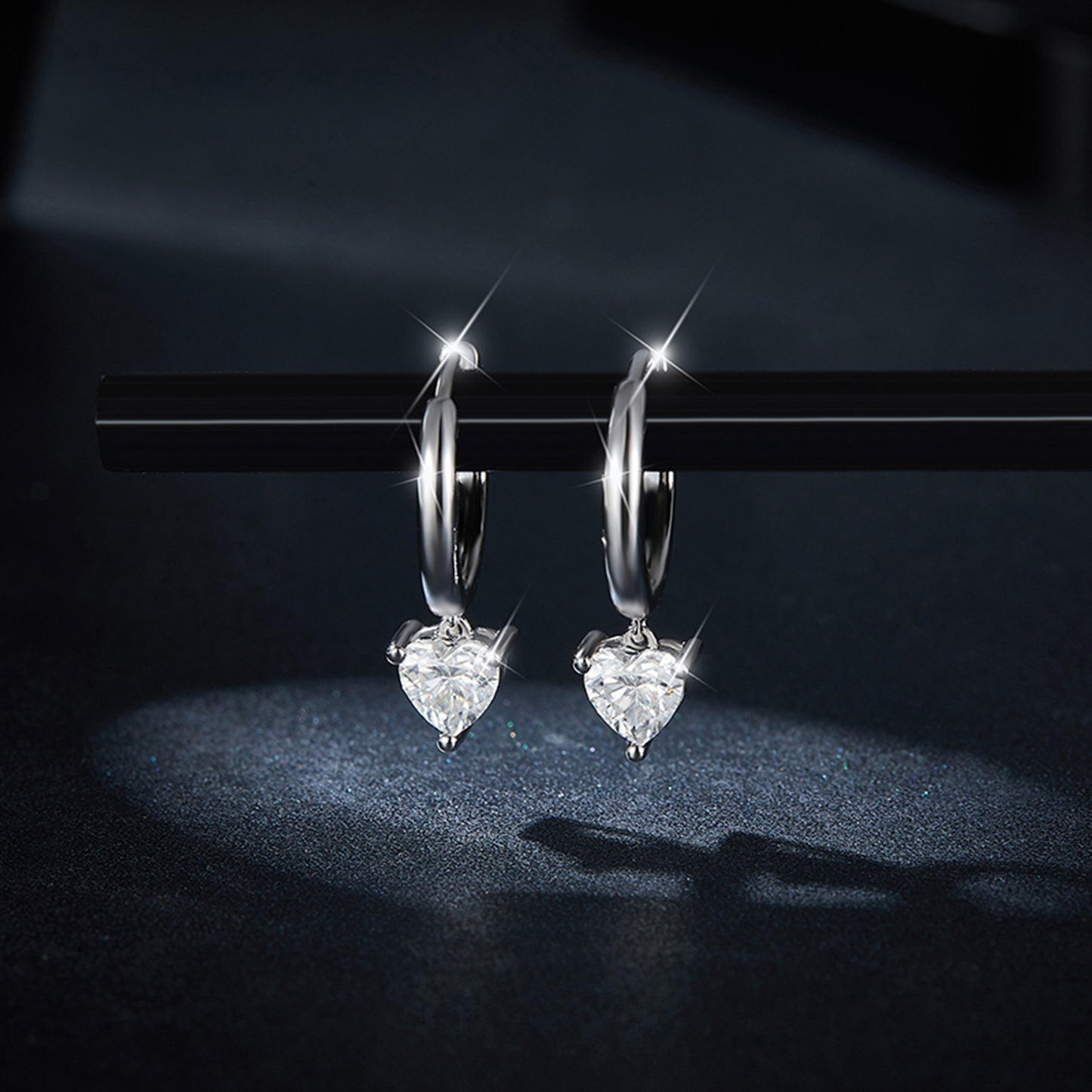 1 Carat Moissanite 925 Sterling Silver Heart Earrings - Luxe4Everyday Earrings