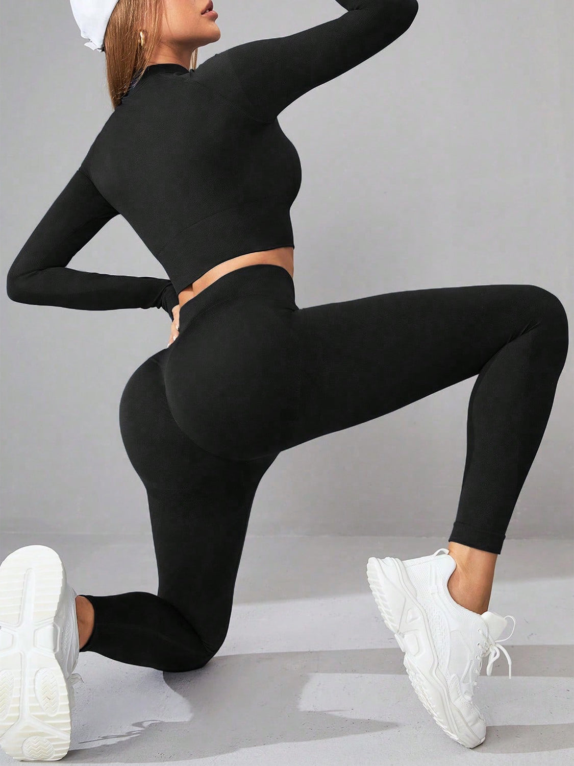 Mock Neck Long Sleeve Top and Leggings Active Set - Luxe4Everyday Black / S Activewear