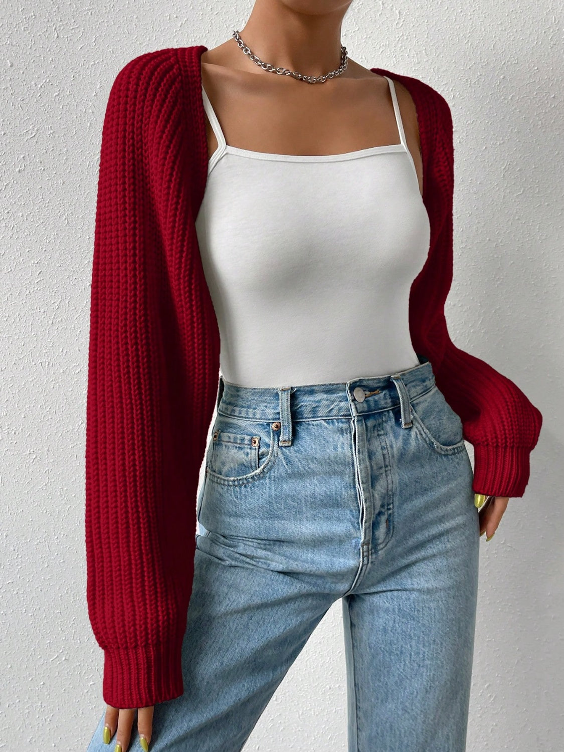 Honey Open Front Long Sleeve Cropped Cardigan - Luxe4Everyday Sweater