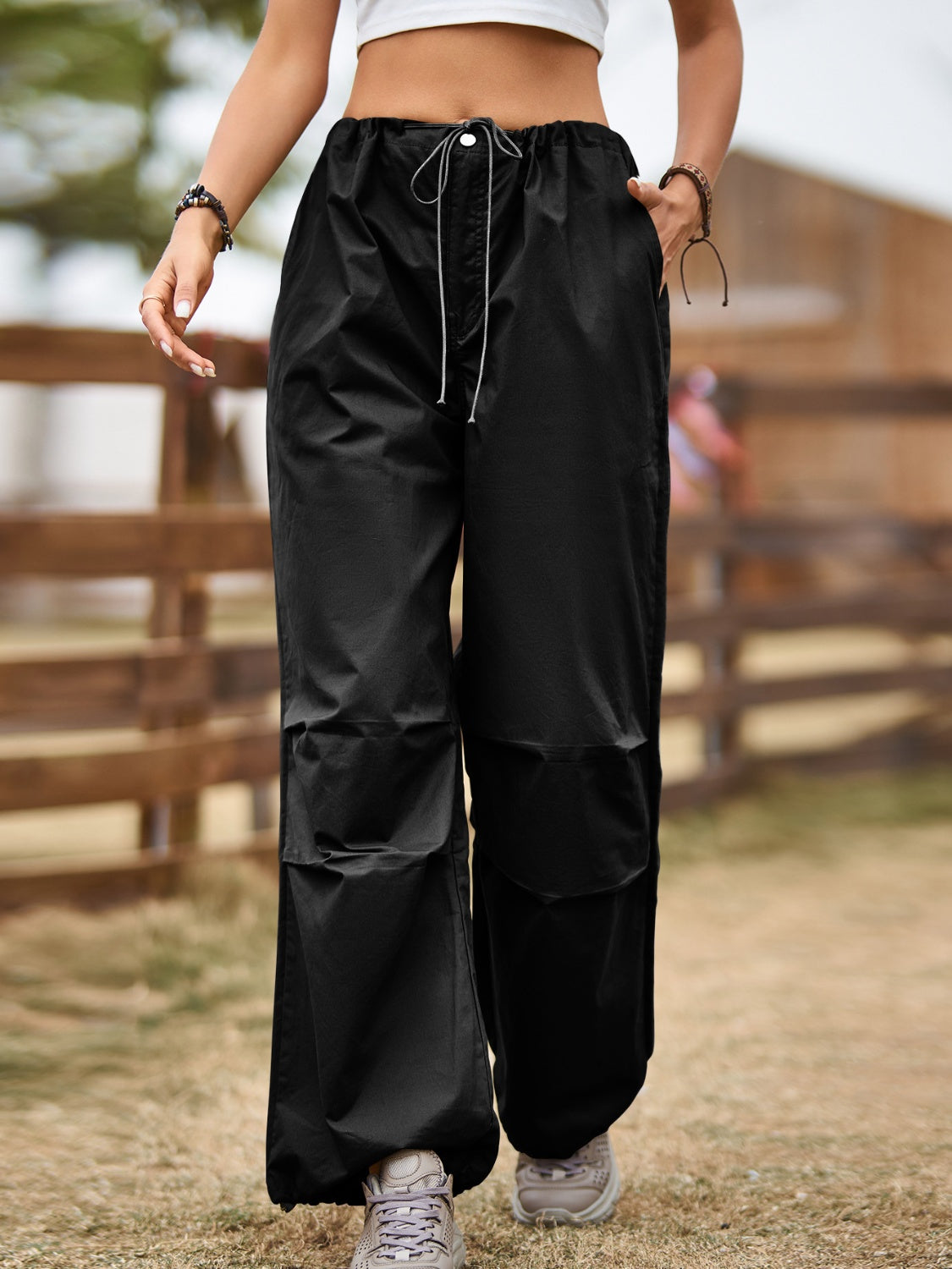 Drawstring Joggers with Pockets - Luxe4Everyday Pants