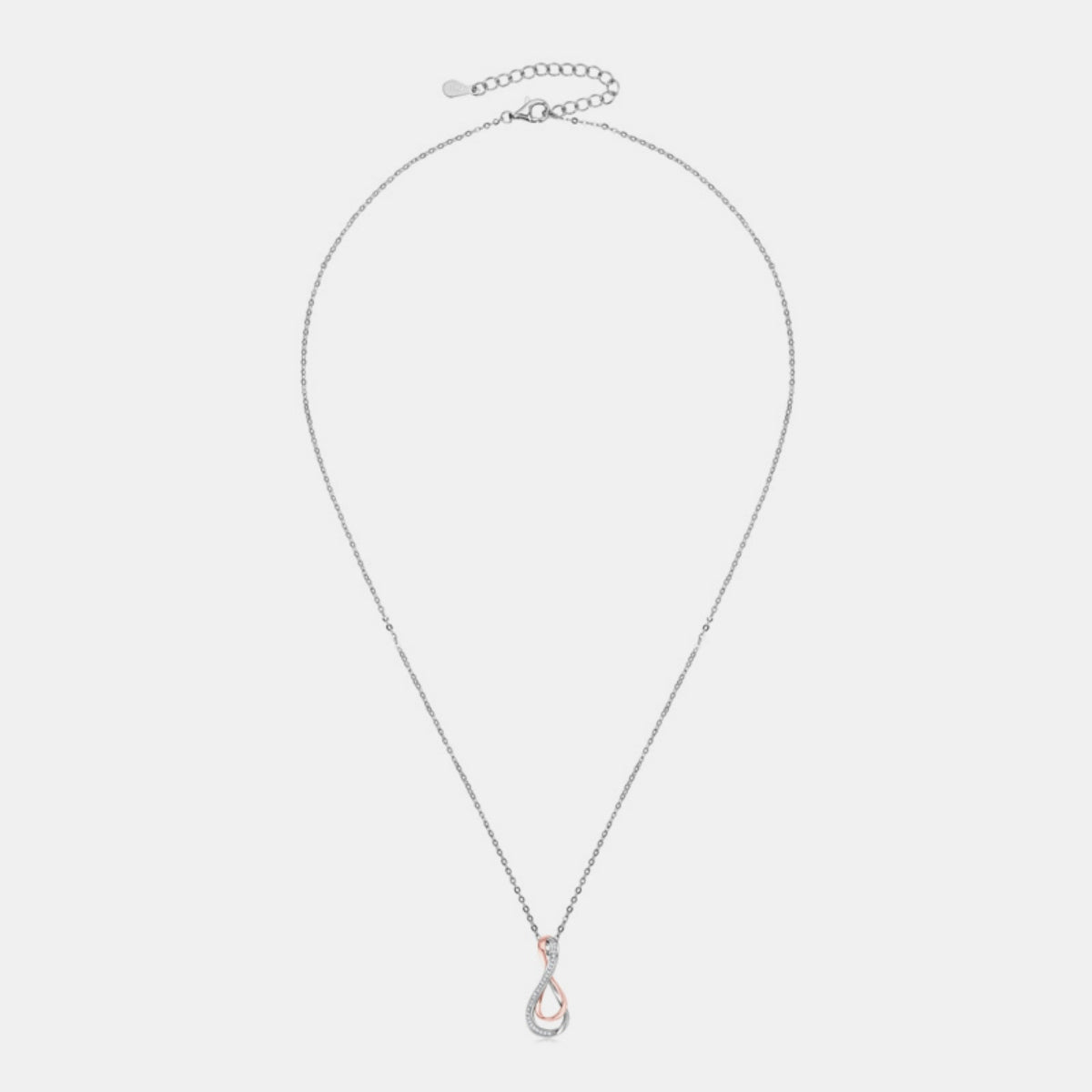 925 Sterling Silver Inlaid Moissanite Infinity Pendant Necklace - Luxe4Everyday Necklace