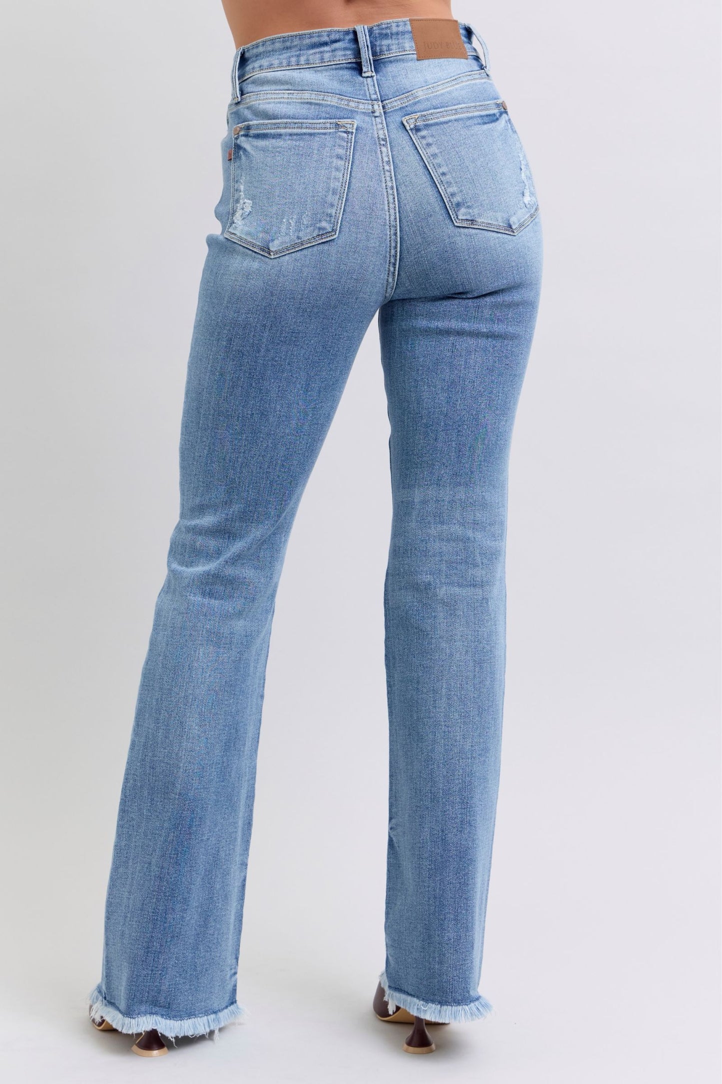 Judy Blue Full Size Raw Hem High Rise Bootcut Jeans - Luxe4Everyday Medium / 0(24) Jeans