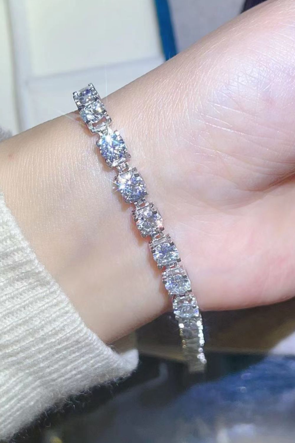 10 Carat Moissanite Platinum-Plated Bracelet - Luxe4Everyday Silver / One Size Bracelet