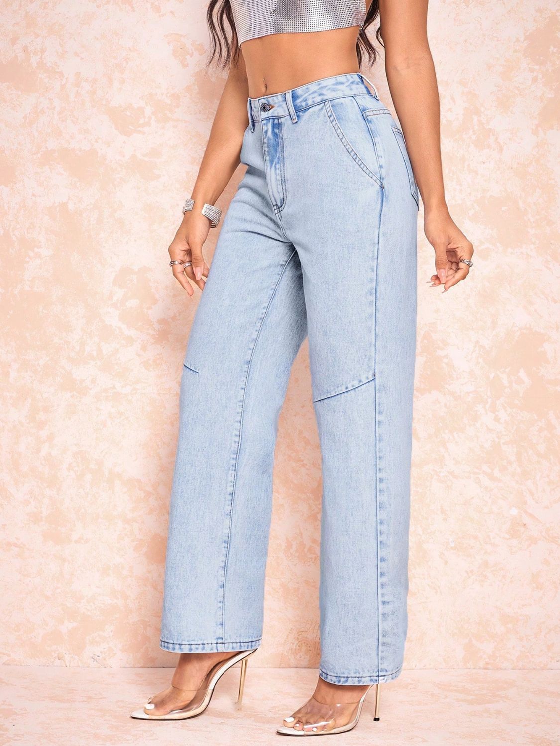 Straight Leg Jeans with Pockets - Luxe4Everyday Light / XS Jeans