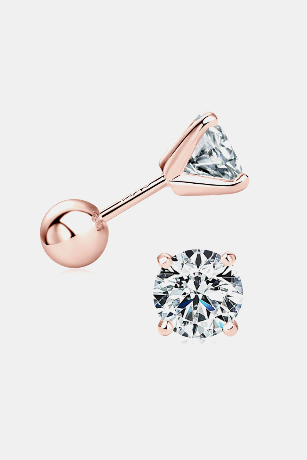 2 Carat Moissanite 925 Sterling Silver Stud Earrings - Luxe4Everyday Rose Gold / One Size Earrings