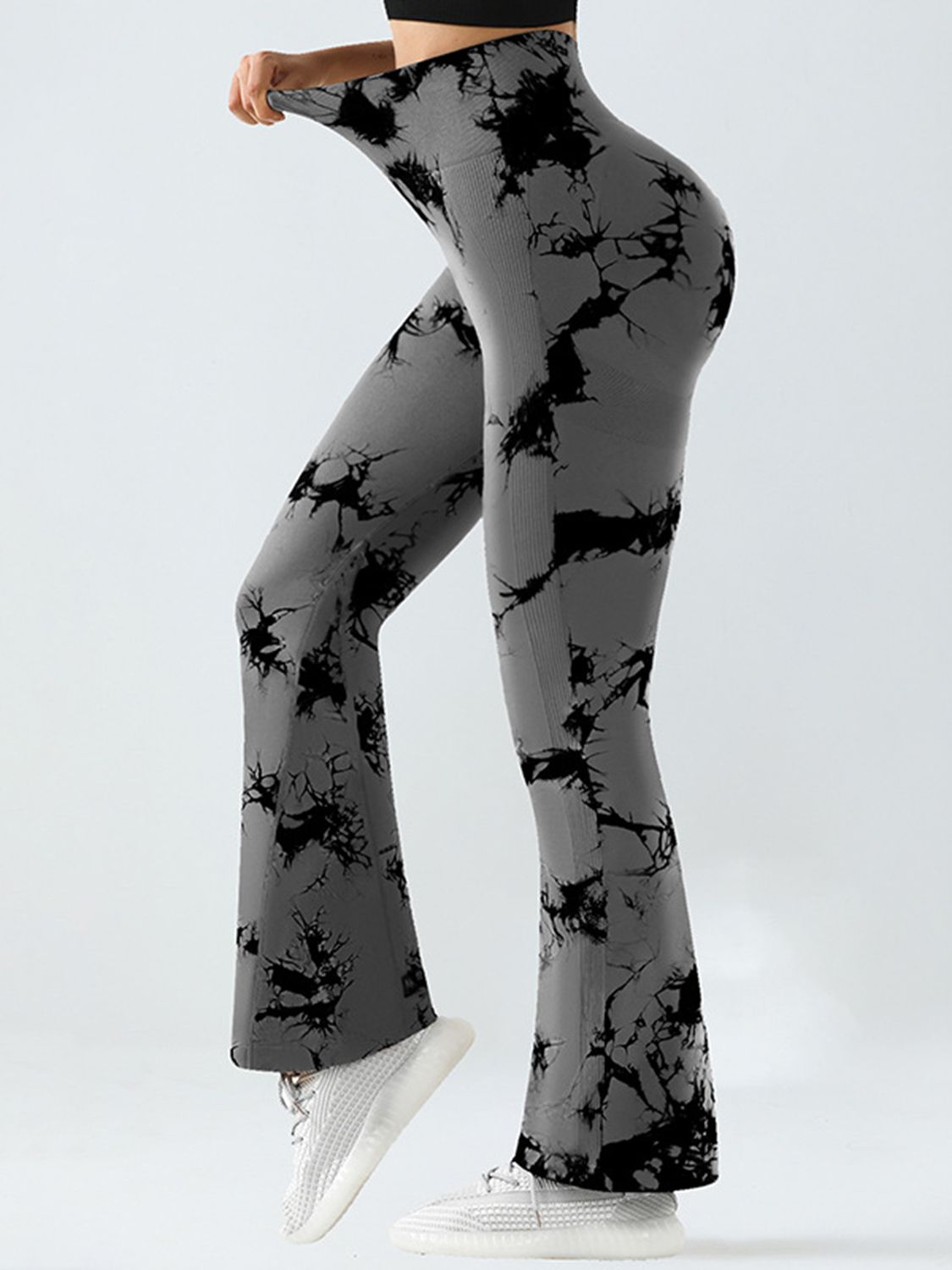 Tie-Dye High Waist Active Leggings - Luxe4Everyday Dark Gray / S Leggings