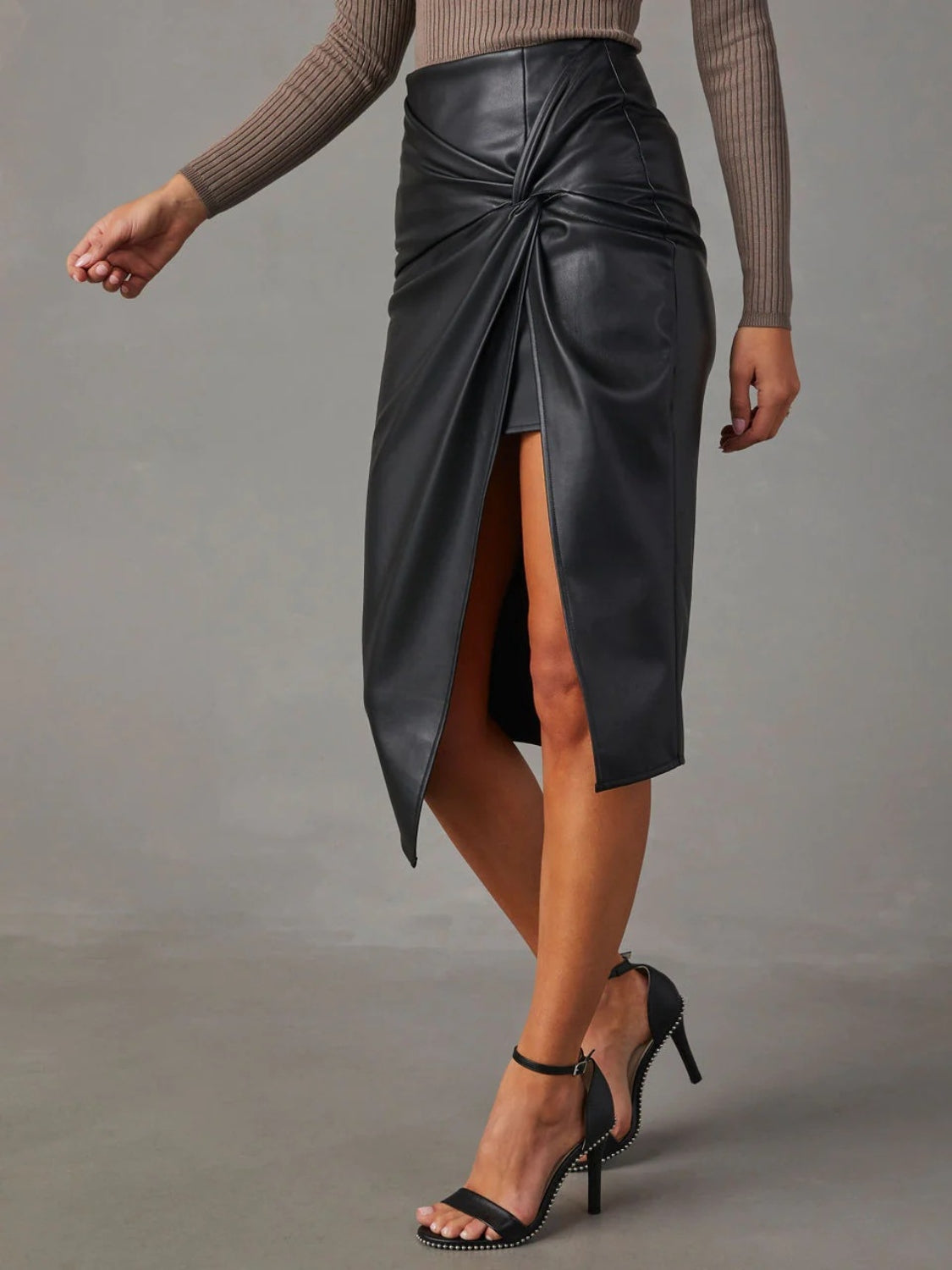 Twist Detail High Waist Skirt - Luxe4Everyday Black / S Skirts