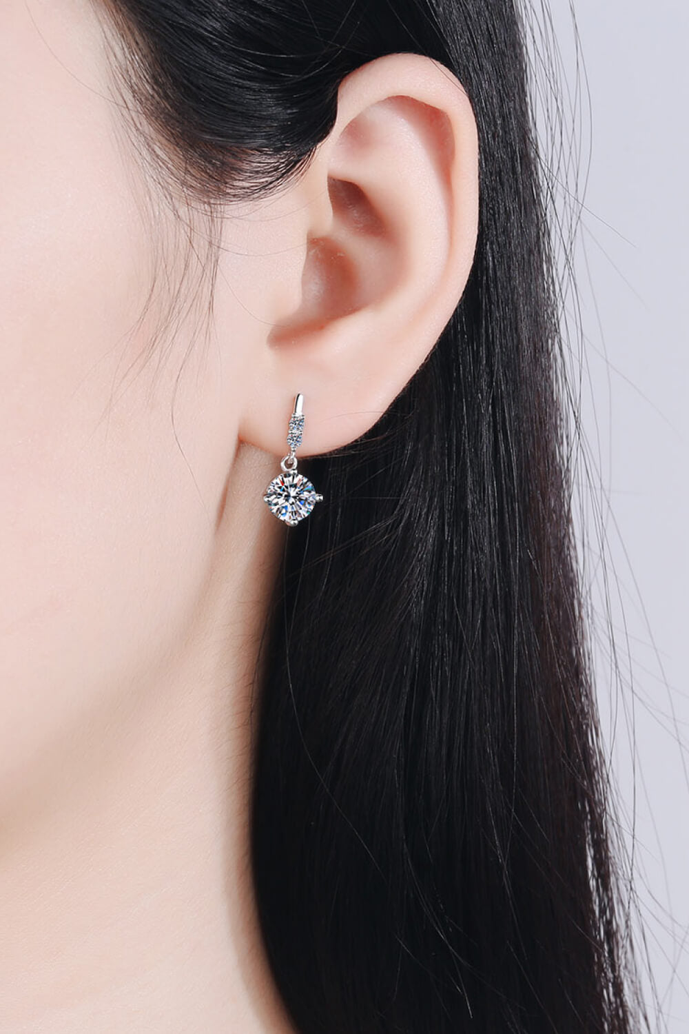 Moissanite Drop Earrings - Luxe4Everyday Silver / One Size Earrings