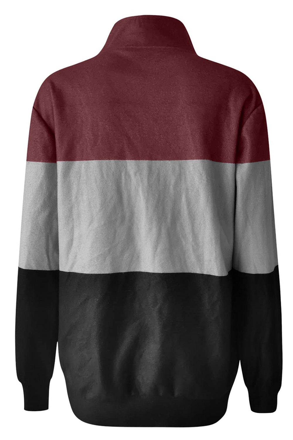 Full Size Color Block Quarter Zip Long Sleeve Sweatshirt - Luxe4Everyday Sweater