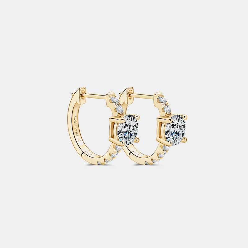 2.36 Carat Moissanite Zircon 925 Sterling Silver Hoop Earrings - Luxe4Everyday Gold / One Size Earrings