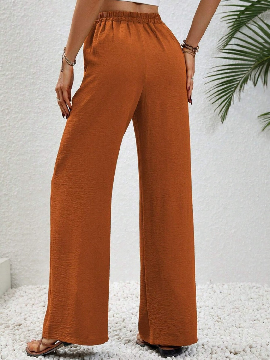 Wide Leg Drawstring Pants - Luxe4Everyday Caramel / S Pants