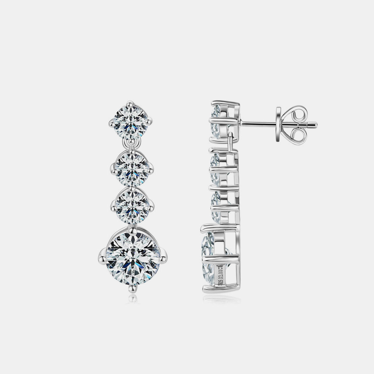 4 Carat Moissanite 925 Sterling Silver Earrings - Luxe4Everyday Earrings