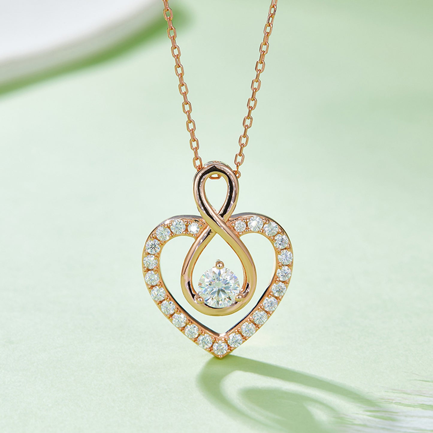 1 Carat Moissanite 925 Sterling Silver Heart Shape Necklace - Luxe4Everyday Rose Gold / One Size Necklace