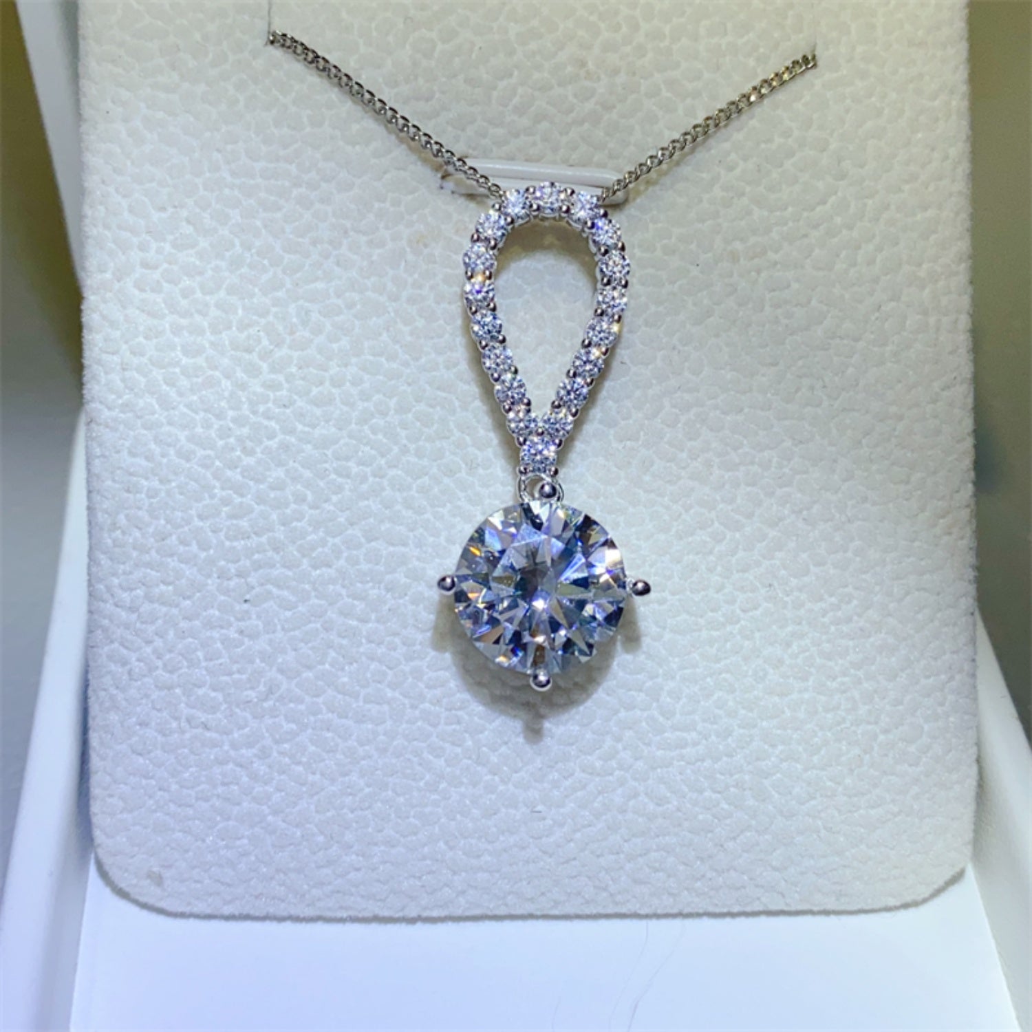 5 Carat Moissanite 925 Sterling Silver Teardrop Necklace - Luxe4Everyday Necklace