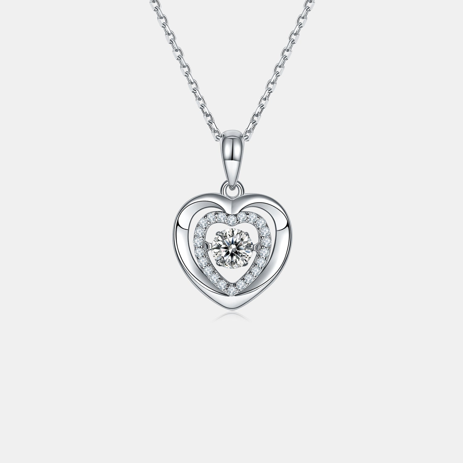 Moissanite 925 Sterling Silver Heart Necklace - Luxe4Everyday Necklace