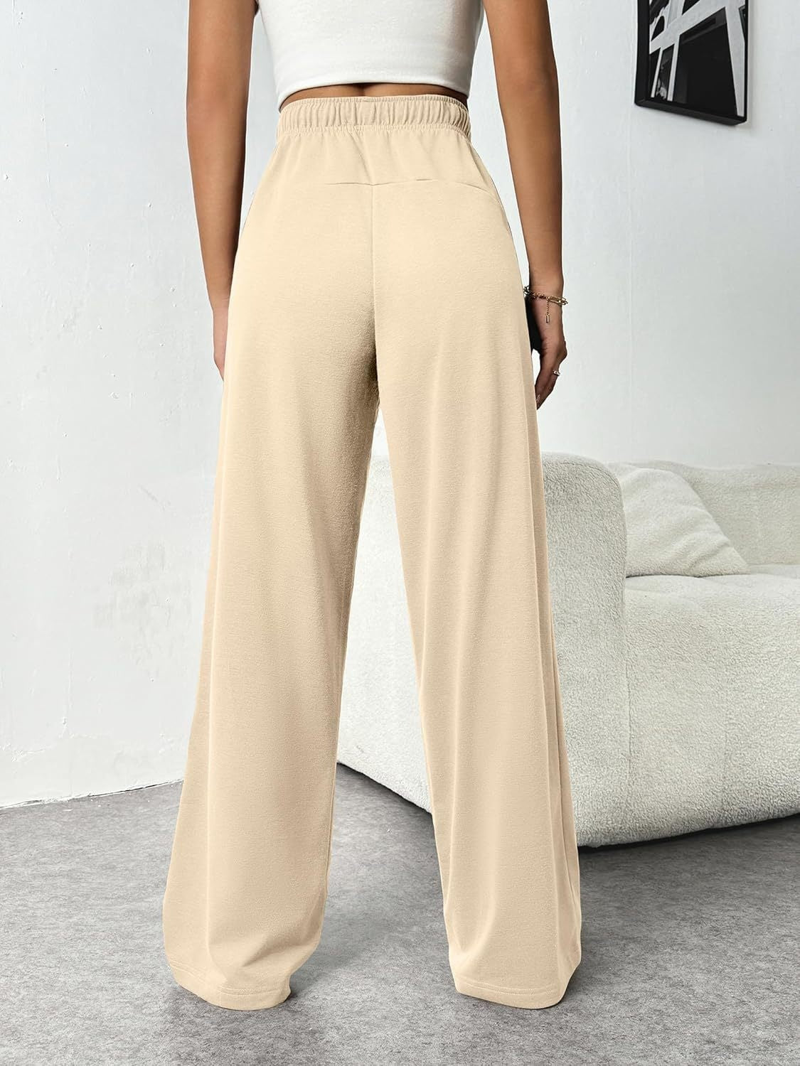 Drawstring Wide Leg Pants with Pockets - Luxe4Everyday Pants