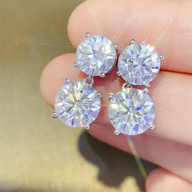 10 Carat Moissanite 925 Sterling Silver Earrings - Luxe4Everyday Earrings