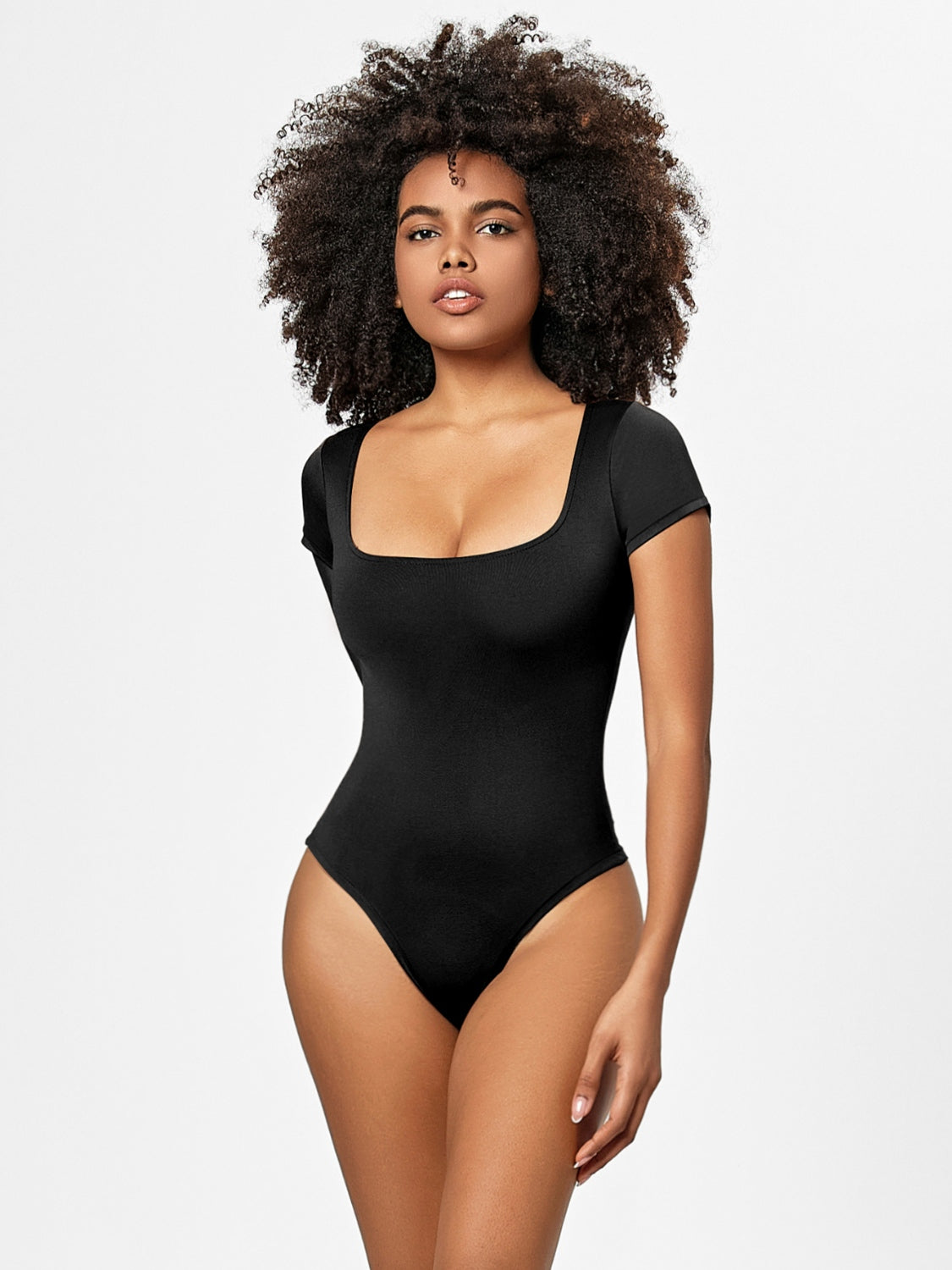 Full Size Square Neck Short Sleeve Bodysuit - Luxe4Everyday Bodysuit