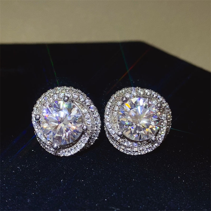 6 Carat Moissanite 925 Sterling Silver Earrings - Luxe4Everyday Silver / One Size Earrings