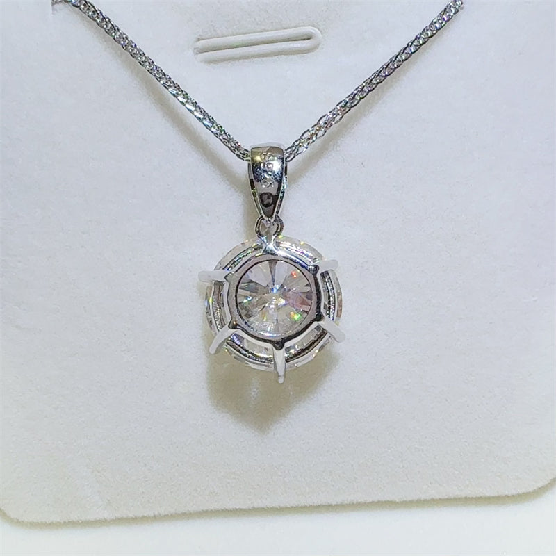 10 Carat Moissanite 925 Sterling Silver Pendant Necklace - Luxe4Everyday Necklace